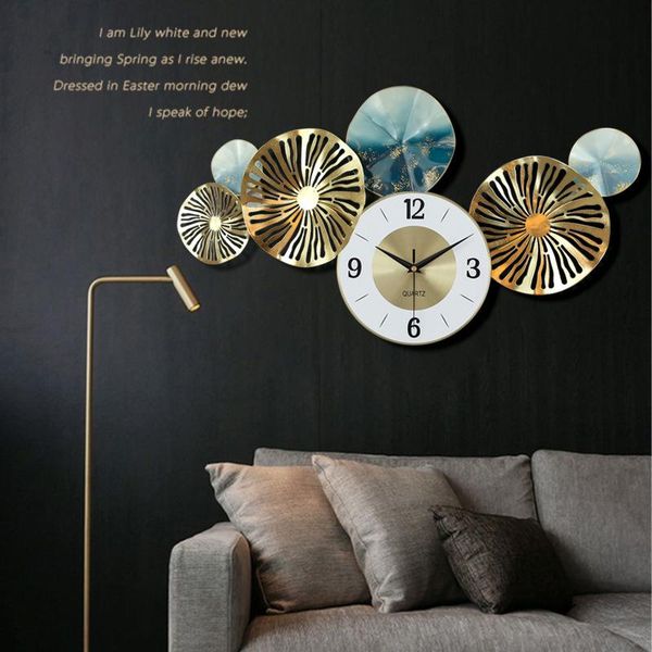 

european luxury clock wall living room no punch dining decorative nordic style creative art clocks