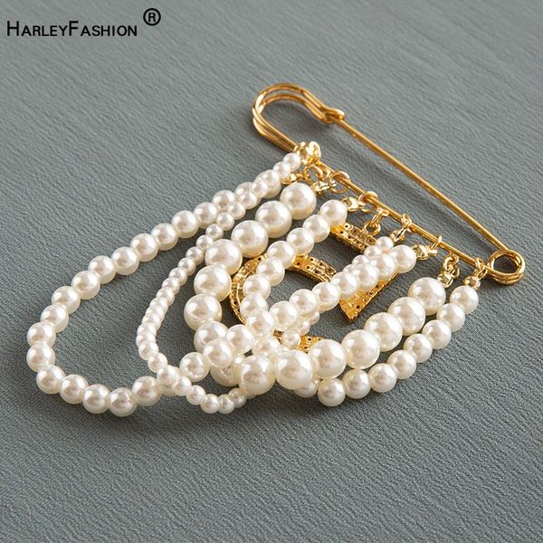 

pins, brooches fashion women all-match pearl pin brooch high quality, Gray