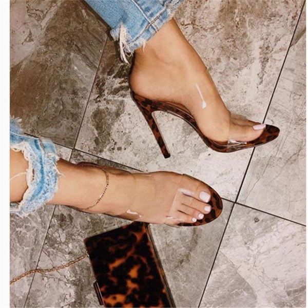 

film thin-heeled women's shoes high-heeled 2021 transparent sandals, Black