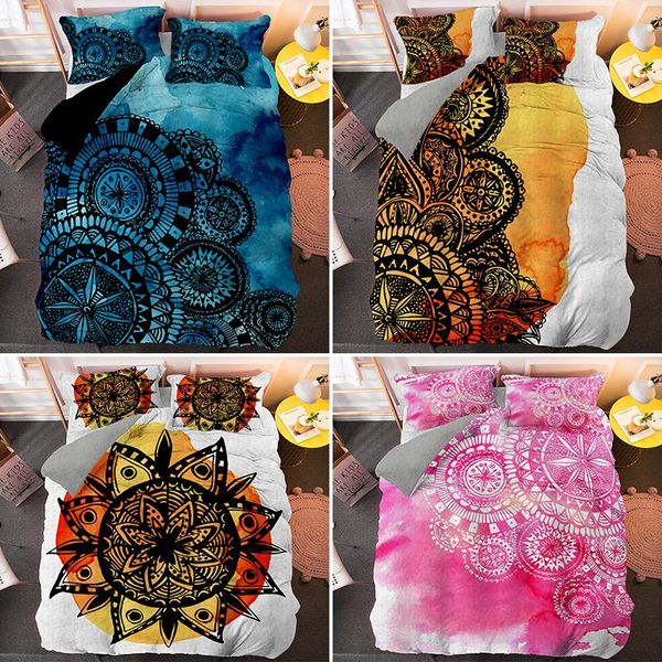 

mandala bohemia bedding set 2/3 pieces bedclothes king  size quilt covers with pillowcase home textiles sets