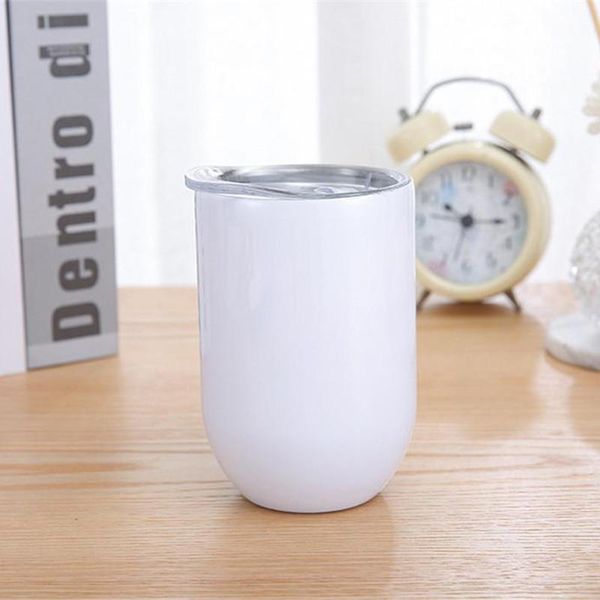 

water bottles wholesale 12oz straight wine tumbler sublimation egg shaped glass double walled stainless steel beer mugs with seal lids