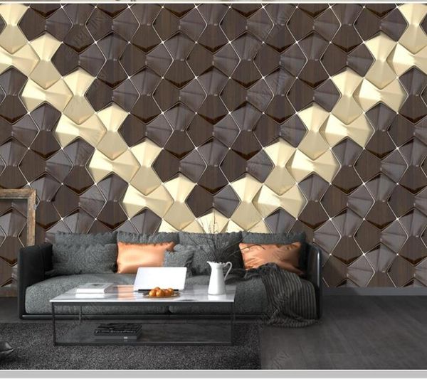 

papel de parede modern 3d solid geometric square golden wallpaper mural,living room tv wall bedroom papers home decor wallpapers