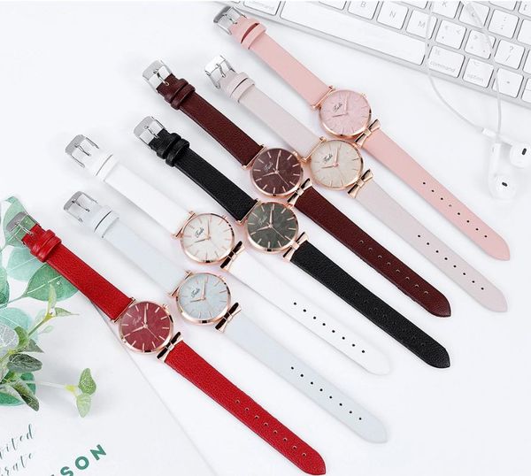 

wristwatches women wrist watch ladies tadi sleek minimalist calendar leather mesh belt woman quartz clock gift, Slivery;brown