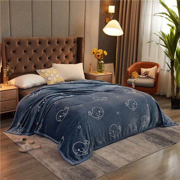

blankets 1pc coral fleece bed plaid for cartoon dolphin modern manta kid single/queen/king size couverture de lit winter warm blanket