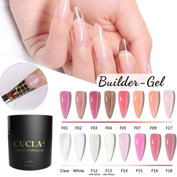 

nail gel 60ml acrylic transparent for extension pink clear white polish quick building uv extend glue art tslm, Red;pink