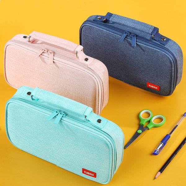 

pencil bags student portable case school stationery storage bag canvas pen large capacity for girls cosmetic gifts