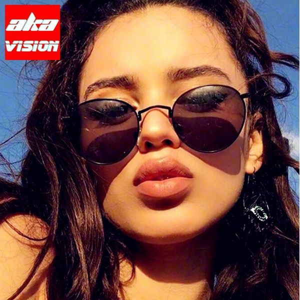 

sunglasses aka vision oval retro women brand designer eyewear for women/men small round glasses vintage metal oculos feminino, White;black