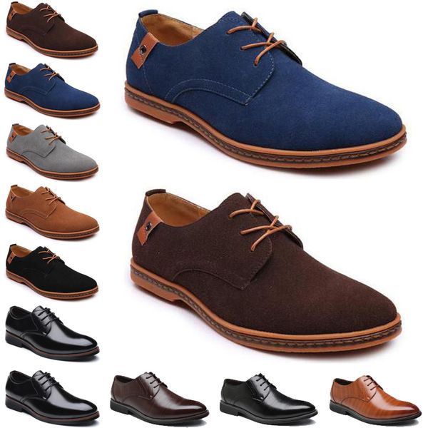

2021 luxury men casual shoes black brown loafers outdoor flat slip on fshion mens trainers sneakers size 40-47 color46
