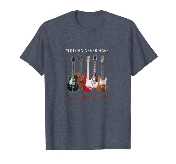 

you can never have too many guitars short sleeve t-shirt, White;black