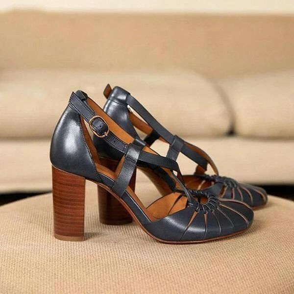 

dress shoes 2021 style elegant strap sandals women female bohemian summer fashion high heels women's footwea, Black