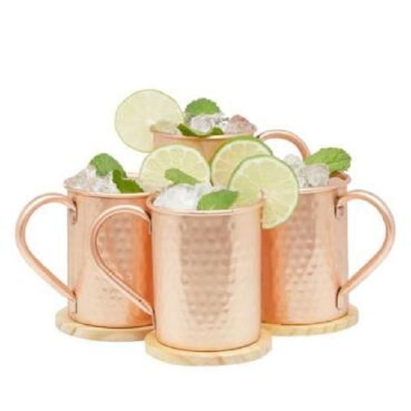 

2021 moscow mule beer cup moscow mule mug copper mug rose gold hammered copper plated drinkware, White