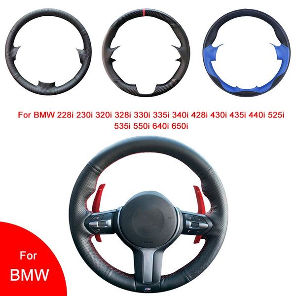 

steering wheel covers breathable hand-stitched artificial leather car cover for 230i 320i 330i 335i 340i 430i 525i 550i 640i 650i