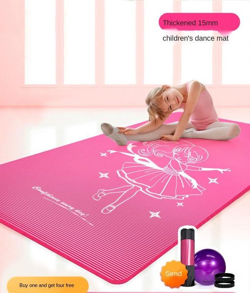 

children yoga mat set 4gifts anti-slip dance carpet 15mm thick comfort foam body shape training accessories gym equipment mats