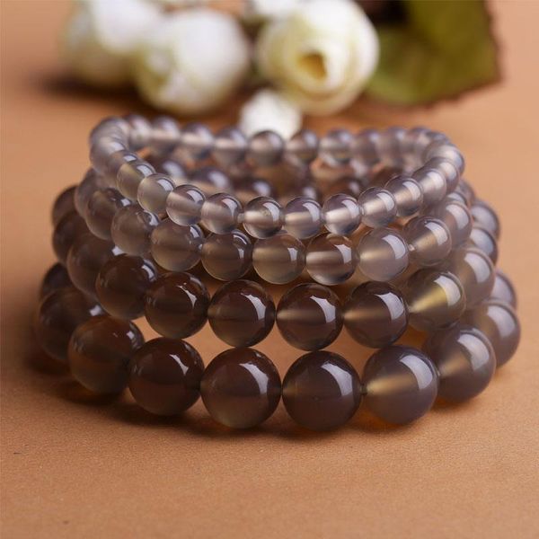 

bangle natural grey agate bracelet spring men's and women's crystal jewelry, Black