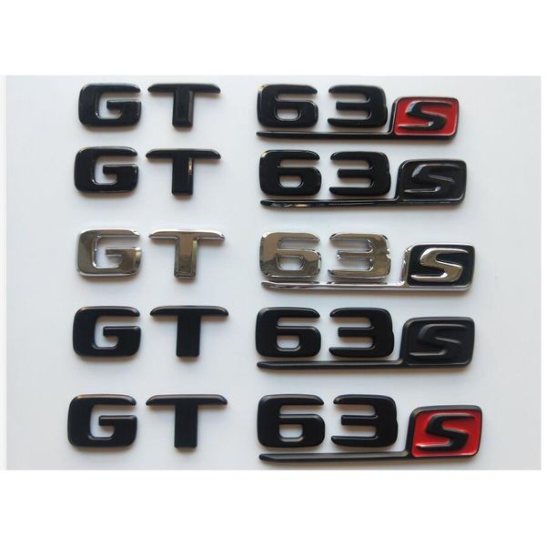 Chrome Black Letters Trunk Badges Embleme Emblem Badge Stikcer für Mercedes Benz X290 Coupe AMG GT 63 S GT63S285p