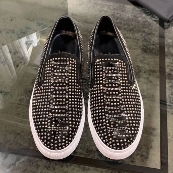 

2021 popular red soled low cut flat shoes men's spiked shoes casual laces box type dust bag 38-45, Black