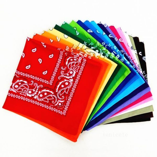 

54*54cm handkerchief polyester cotton novelty double sided print paisley bandanas cowboy bandana handkerchiefs paisleys prints head wrap sca, White