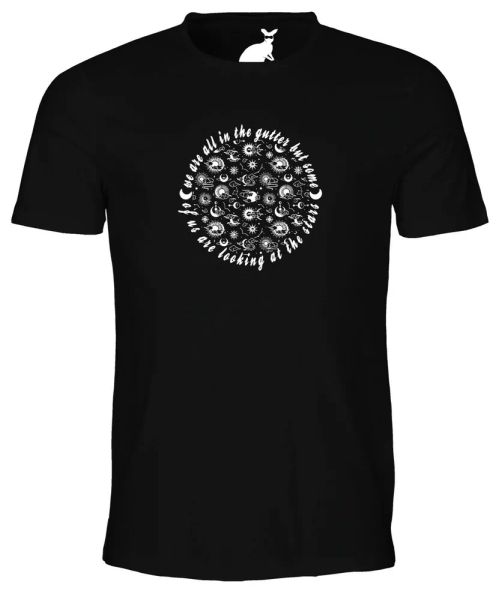 

we are all in the gutter inspirational quote mens t shirt positive vibes be love, White;black