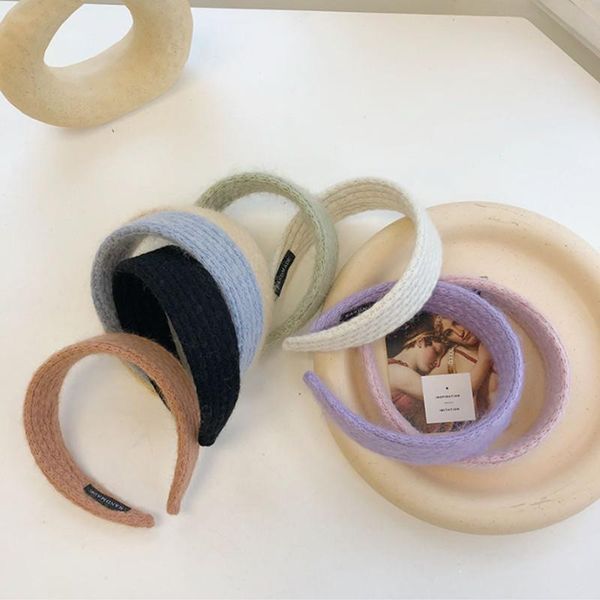 

winter fashion hair accessories women wool knitted headbands sweet and cute wide-brimmed headband wild girl band hearwear