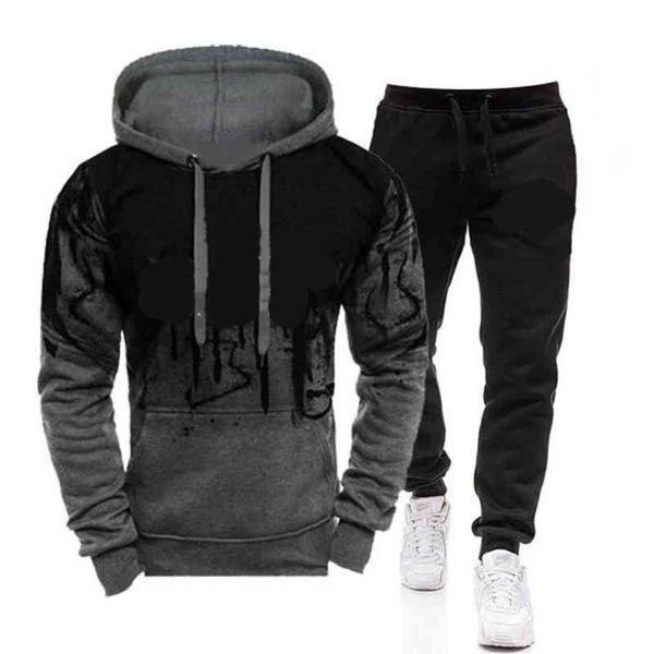 

new outdoor sports leisure men's suit hooded pullover, Black