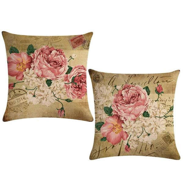 

cushion/decorative pillow retro flower cover, peony rose home decoration cushion square cover