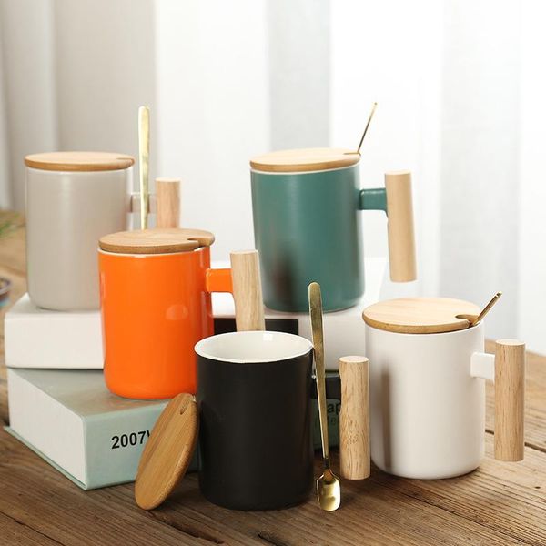 

mugs simple mug artistic cup coffee creative wooden handle ceramic milk
