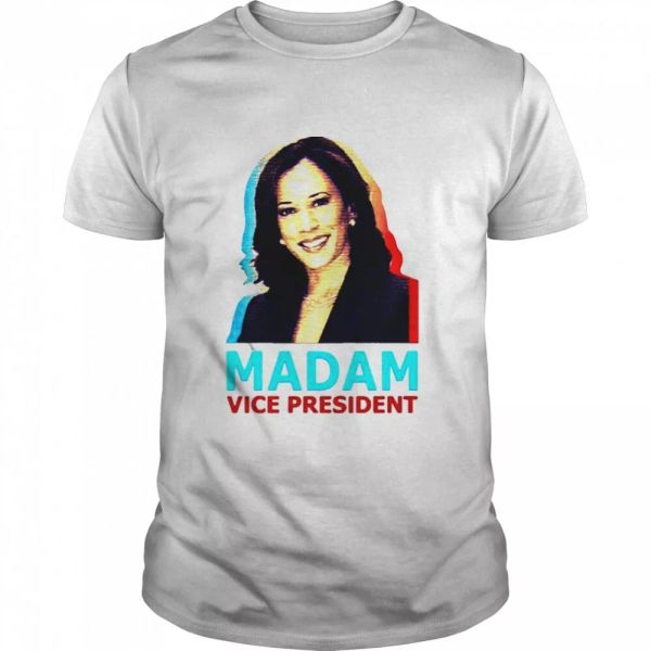 

kamala harris madam vice president t-shirt, White;black