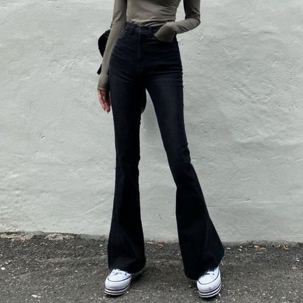 

balck jeans for girls skinny female fashion women's flare denim pants high waist trouser harajuku capris pockets, Blue