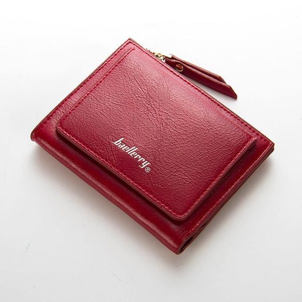 

women zipper short wallet coin purse card holders handbag female small womens wallets and purses cross cute portfel, Red;black