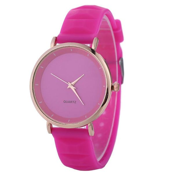 

wristwatches silicone women's quartz fashion casual candy color ladies dress watches sports relogio feminino rose pink, Slivery;brown