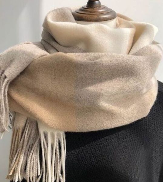 

2021 new styles with box gift winter 100% wool cashmere scarf men and women classic big plaid scarves pashmina infinity scarfs, Blue;gray
