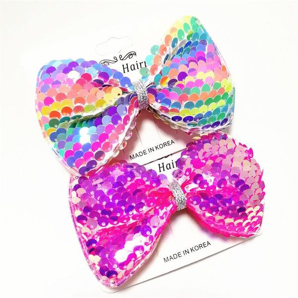 

sequins bowknot cartoon love hair clips for girls handmade boutique hairgrips baby kids accessories, Slivery;white