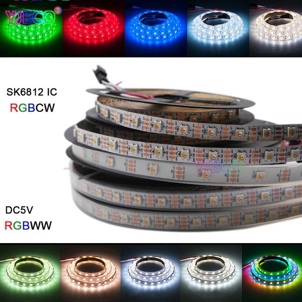 

1m/4m/5m sk6812 (similar ws2812b) 4 color in 1 rgbw+nw/cw/ww led strip light 30/60/144 leds/m ip30/ip67 addressable strips