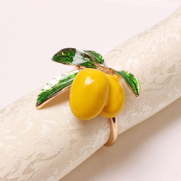 

metal napkin ring holder yellow red deskdecoration western family party el rings