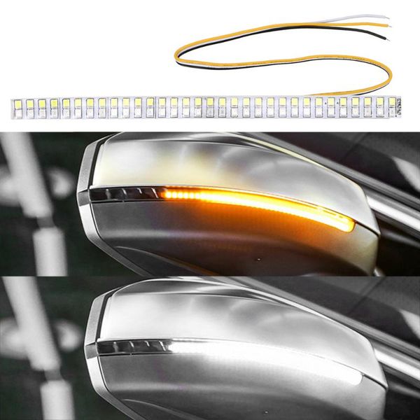 

flowing turn signal strip light car modified streamer rearview mirror indicator lamp 1pc amber blue led emergency lights