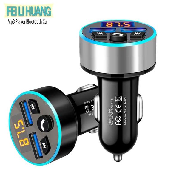 

3.0 dual usb bluetooth 5.0 fm transmitter mp3 player car kit support tf card fast charging hands call & mp4 players