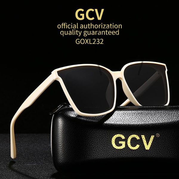 

sunglasses gcv 2021 four-color fashion square frame anti-glare protect eyes ultraviolet-proof uv400 with polarized, White;black