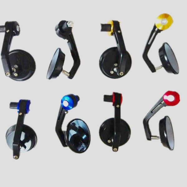 

motorcycle mirrors universal 3" round 7/8" 22mm handle bar end side rearview cafe racer bobber clubman