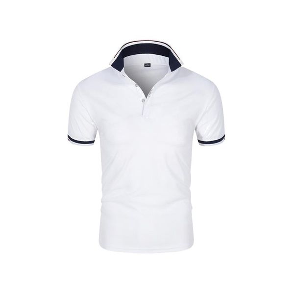 

men's polos shirt casual cotton short sleeve high volume, White;black