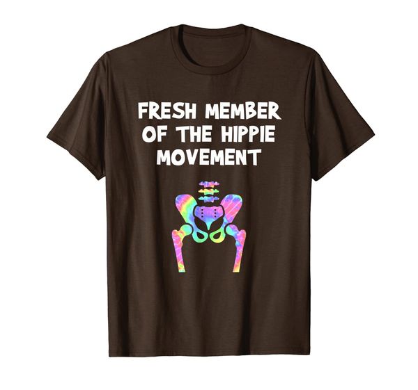 

fresh member of hippie movement funny hip joint surgery t-shirt, White;black