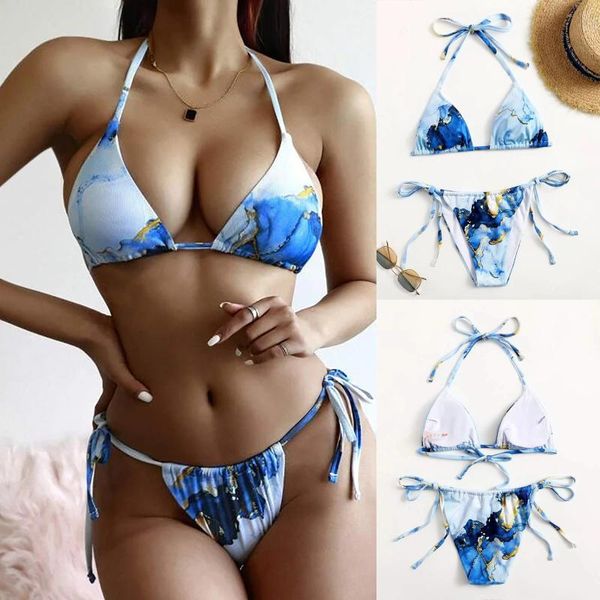 

bikinis women swimsuits swimwear high breast contrast gradient split bikini set two piece swimsuit summer female beachwear two-piece su