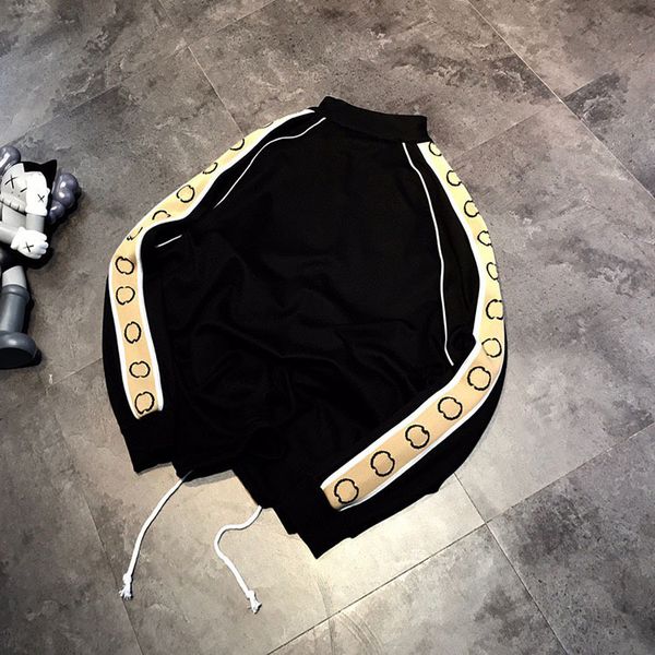 

luxury design summer couple's splicing side sleeve reflective ribbon baseball jacket men's and women's simple casual zipper j, Black;brown