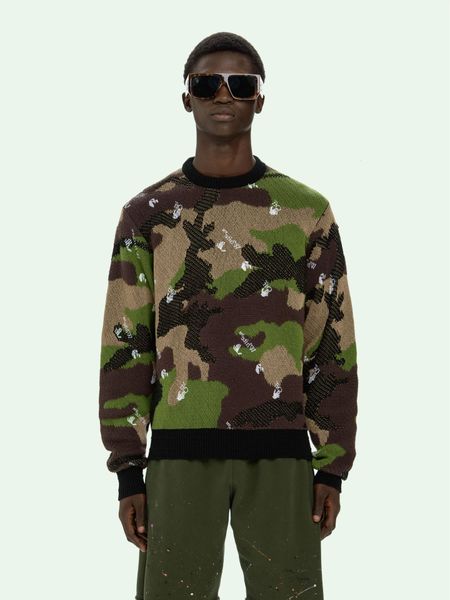

floral 2021off white camouflage printed sweater loose long sleeve casual pullover sweater, White;black