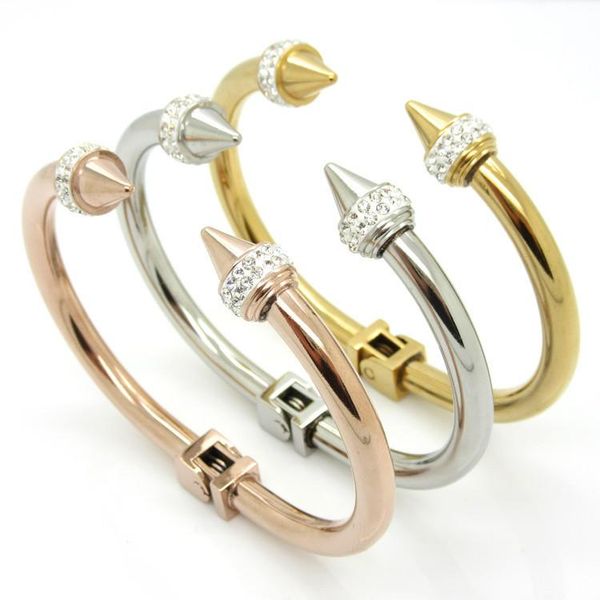 

bangle fashion brand jewelry cuff bracelets for women stainless steel crystal & bangles women's, Black