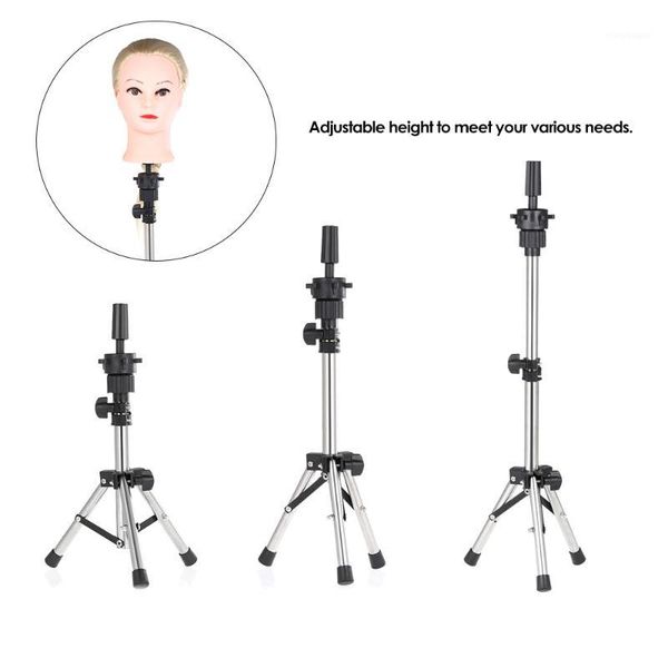 

adjustable wig head stand mannequin tripod hairdressing training holder ladies fashion natural wigs gift1