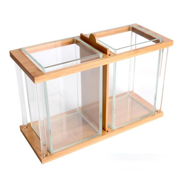 

aquariums wood stand fish tank rectangular table landscape creative natural ecosystem akwarium dla ryb accessories ei50sg