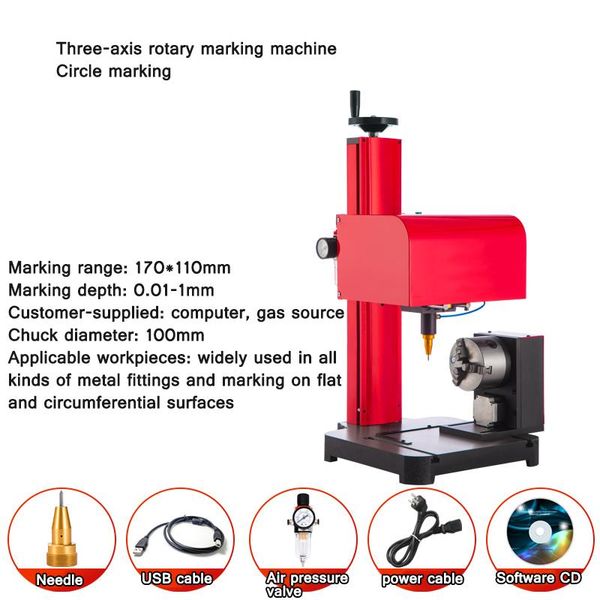 

pneumatic tools three-axis rotary marking machine stainless steel flange circumferential surface metal fittings