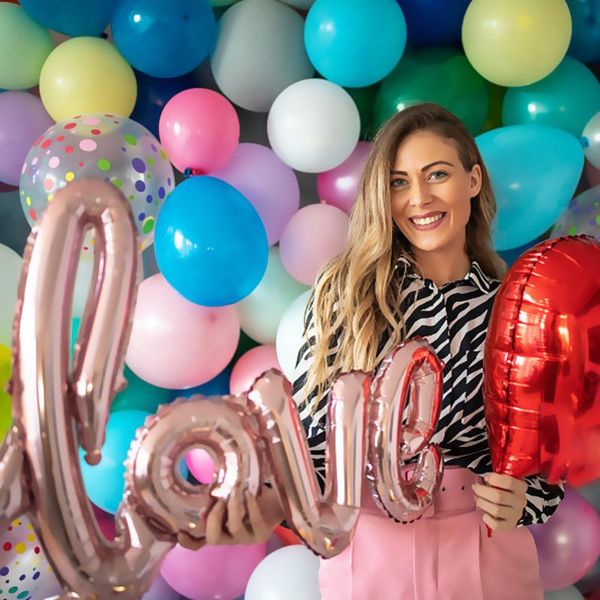 

party decoration wedding love aluminum film balloons big letter helium baloon birthday 108cm valentines day metallic ballon