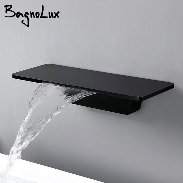 

bathroom sink faucets waterfall faucet shelf basin water mixer tap quality black wall mounted brass elegant life decoration el