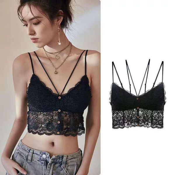 

bras lace bralette women tube wrap female lingerie beauty back underwear push up bra crop brassiere, Red;black